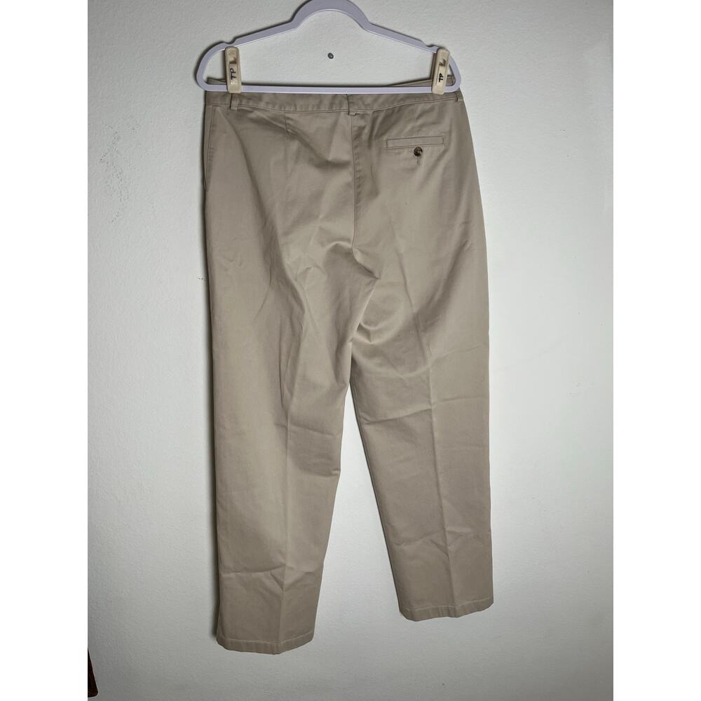 L.L.Bean Women’s Pants Size 12 Khaki Cotton Straight Leg Coastal Grandmother - Picture 7 of 8